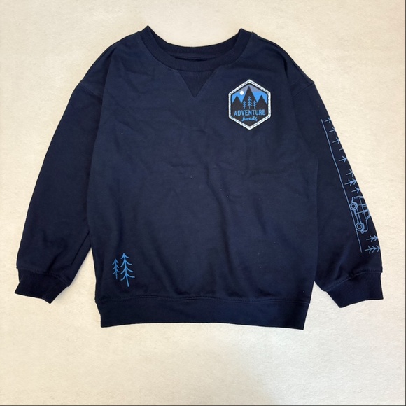 Cat and Jack navy adventure sweatshirt 4T - Picture 1 of 5